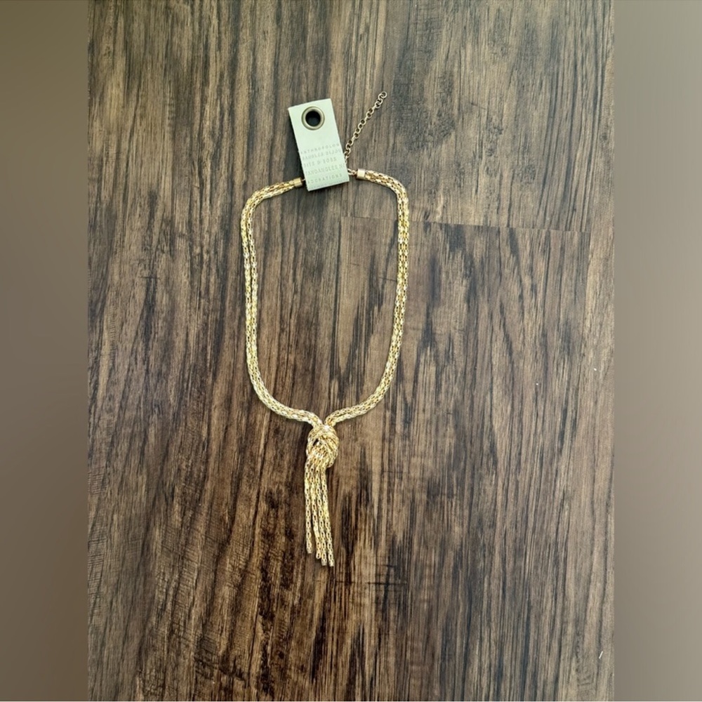 Anthropologie soft double chain tied necklace size 16” plus 4” drop